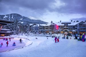 Whistler Olympic Plaza in winter.